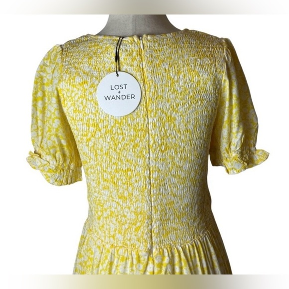 Lost + Wander NWT Women Yellow Floral Sweet Summer Daze Midi Dress, Small, Boho - Picture 12 of 16